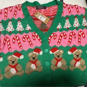 Primark Green and Pink Christmas Sweater